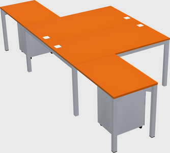 Shared l-shaped desk