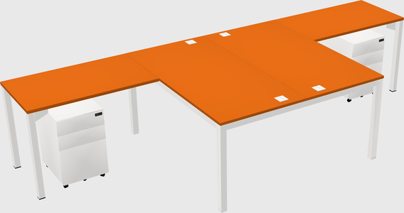 Shared l-shaped desk