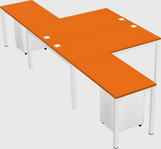 Shared l-shaped desk