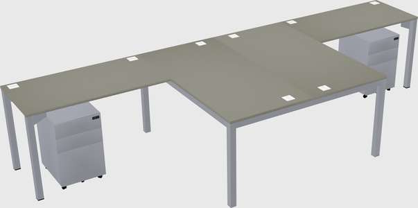 Shared l-shaped desk