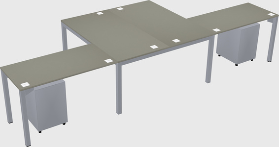 Shared l-shaped desk
