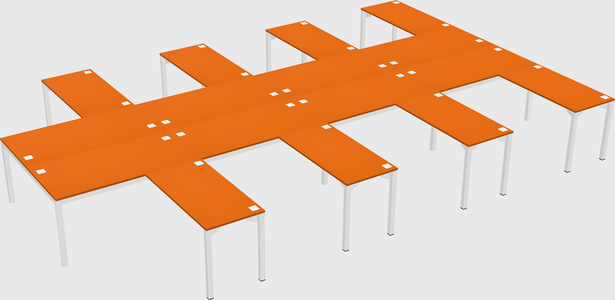 Shared l-shaped desk