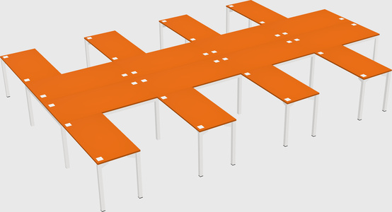Shared l-shaped desk