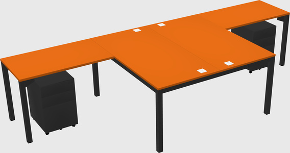 Shared l-shaped desk