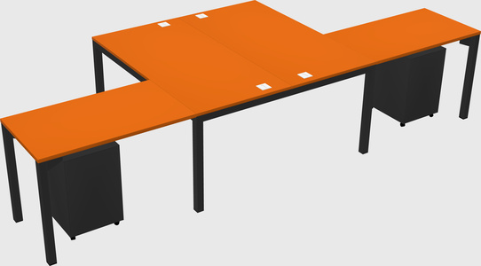 Shared l-shaped desk