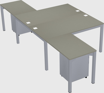 Shared l-shaped desk