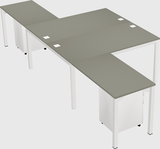 Shared l-shaped desk