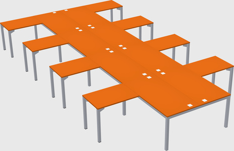 Shared l-shaped desk