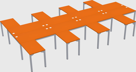 Shared l-shaped desk