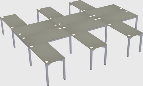 Shared l-shaped desk