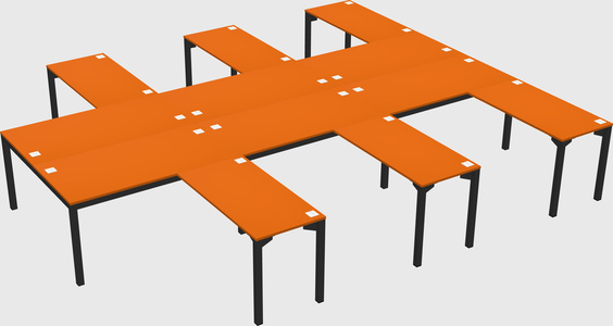 Shared l-shaped desk