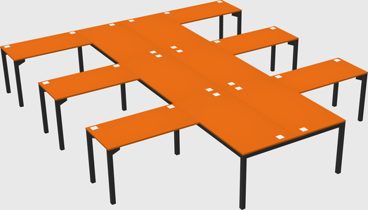 Shared l-shaped desk