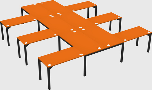 Shared l-shaped desk