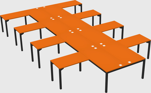 Shared l-shaped desk