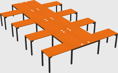 Shared l-shaped desk