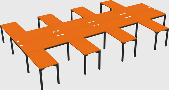 Shared l-shaped desk