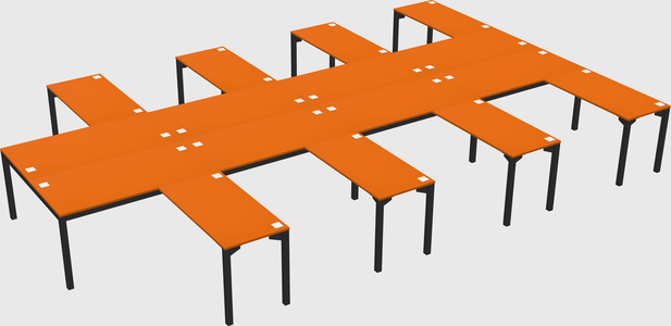 Shared l-shaped desk