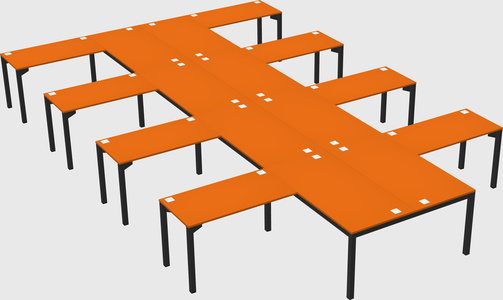Shared l-shaped desk