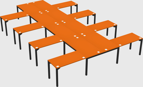 Shared l-shaped desk