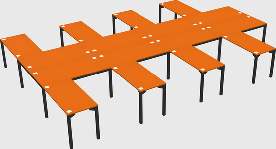 Shared l-shaped desk