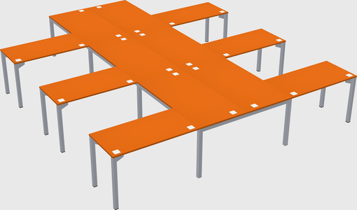 Shared l-shaped desk