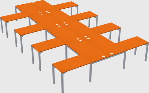 Shared l-shaped desk