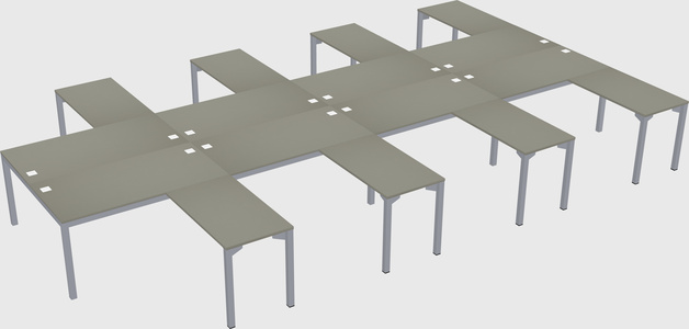 Shared l-shaped desk