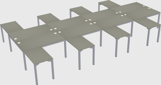 Shared l-shaped desk