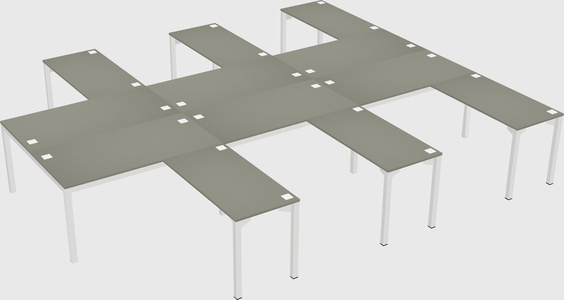 Shared l-shaped desk