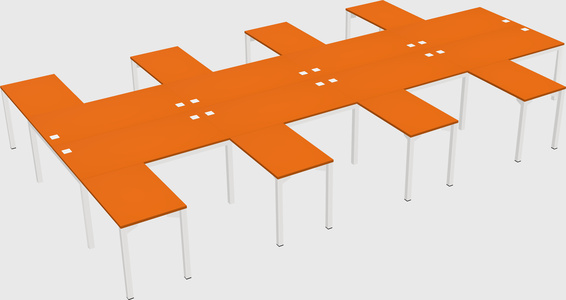 Shared l-shaped desk