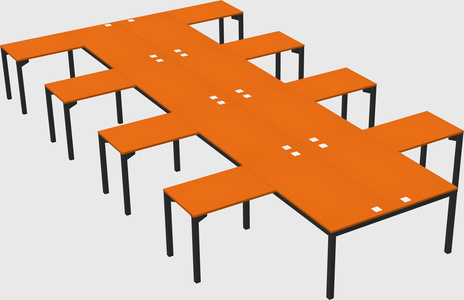 Shared l-shaped desk