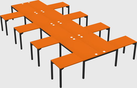Shared l-shaped desk