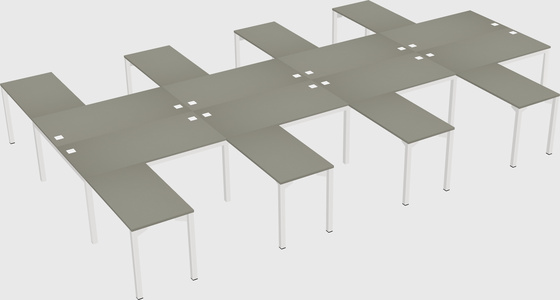 Shared l-shaped desk
