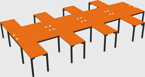 Shared l-shaped desk