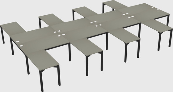 Shared l-shaped desk