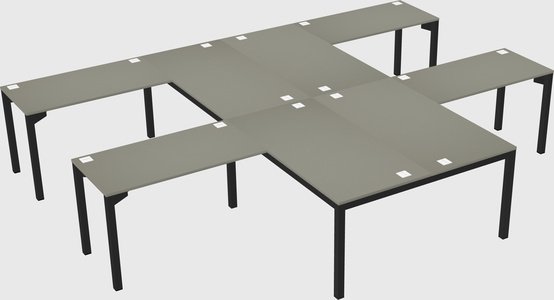 Shared l-shaped desk