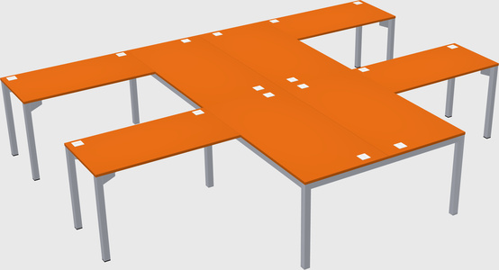 Shared l-shaped desk