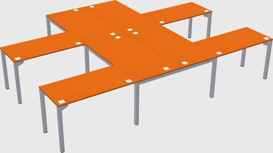 Shared l-shaped desk