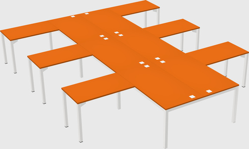 Shared l-shaped desk