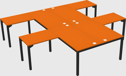 Shared l-shaped desk