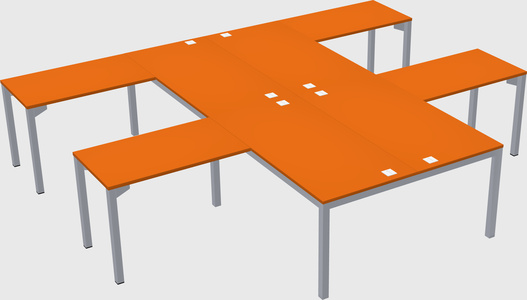 Shared l-shaped desk