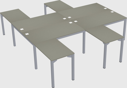 Shared l-shaped desk