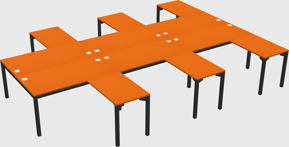 Shared l-shaped desk