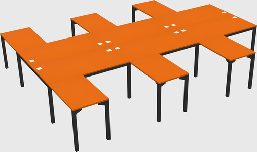 Shared l-shaped desk