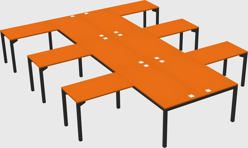 Shared l-shaped desk
