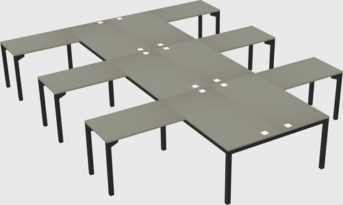 Shared l-shaped desk
