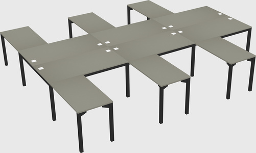 Shared l-shaped desk