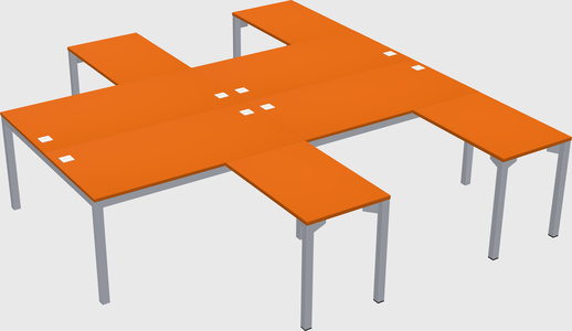 Shared l-shaped desk