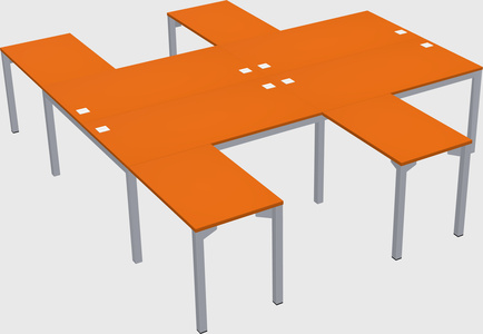 Shared l-shaped desk