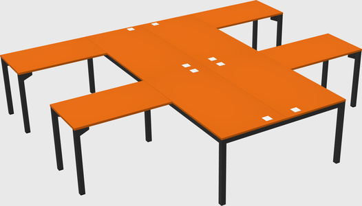 Shared l-shaped desk